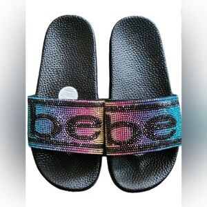 Bebe Girls Rhinestone Slides